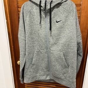 Nike Gray and Black Therma-Fit Full-Zip Hoodie